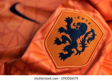 BANGKOK,THAILAND-JUNE 16: View of the Logo of Netherlands  National Football Team on June 16,2021