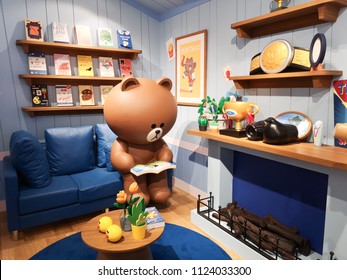 Bangkok,Thailand-June13,2018:LINE Village Bangkok At Siam Square One Shopping Center. The Digital Adventure. World's First LINE FRIENDS' Indoor Theme Park. : Brown’s Room