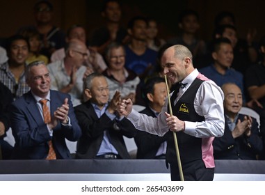 BANGKOK,THAILAND-MARCH 28: Joe Perry Of UK Celebrates Winning The 2015 World Snooker Players Championship At Montien Riverside Hotel, Bangkok On March 28,2015 In Bangkok,Thailand