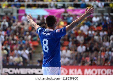 BANGKOK,THAILAND-NOV18:Rodolfo Fortino Of Italy Celebrates After Scoring During The FIFA Futsal World Cup  Between Italy And Colombia At Indoor Stadium Huamark On Nov18,2012 In,Thailand.