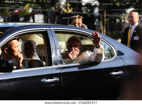 BANGKOK,THAILAND-NOVEMBER 21,2019: Pope Fransis\
visit Thailand to visit Chathoric\
people.