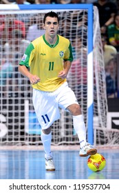 BANGKOK,THAILAND-NOVEMBER18:Neto Of Brazil Control The Ball During The FIFA Futsal World Cup Final Between Spain And Brazil At Indoor Stadium Huamark On Nov18, 2012 In,Thailand.