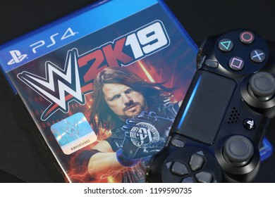 BANGKOK,THAILAND-OCTOBER 10: The New Launch PS4 Game WWE 2k19 available to Purchase at the store on OCTOBER 10,2018