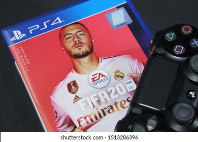 BANGKOK,THAILAND-SEPTEMBER 25: The New FIFA Football 2020 game on PS4 Console on September 25,2019