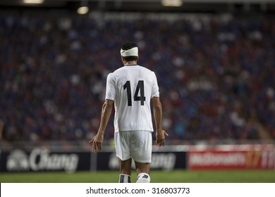 BANGKOK,THAILAND:September;2015:Salam Shakir Of IRAQ Injuries To Head InThe 2018 FIFA World Cup/AFC Asian Cup Between THAILAND And IRAQ  At Rajamangala Stadium On September,08,2015inTHAILAND.
