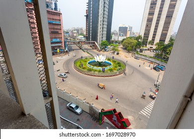 Bangladesh – April 05, 2020: Top Views And Empty Of Shapla Chattar Motijheel During Coronavirus Shutdown Movement At Dhaka.