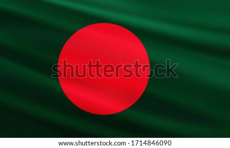 Bangladesh flag with fabric texture