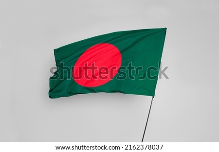 The Bangladesh flag is isolated on a white background with a clipping path. flag symbols of Bangladesh. flag frame with empty space for your text.