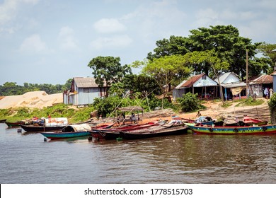 Bangladesh - June 24 2020: Bangladesh beautiful village beside the river.