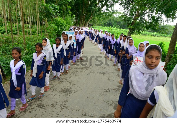 Bangladeshi School Students Stand Alignment School Stock Photo ...