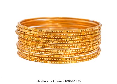 Bangle, Indian Bracelets Isolated On The White Background