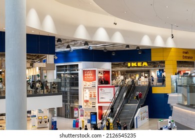 Bangna, Bangkok  Thailand - Feb 20 2022: IKEA, Swedish Furniture Company In Bangkok, Thailand. People Are Less Worried About Covid People Come Out To Buy Furniture.