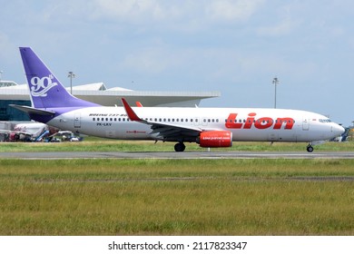 Banjarbaru, Indonesia - January 22, 2022: Lion Air Boeing 737-800 PK-LKV Wearing 
