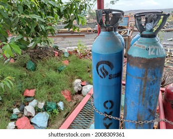 BANJARMASIN,INDONESIA- July 12th 2021: Oxygen Is A Rare Item During The Corona Pandemic In Indonesia

