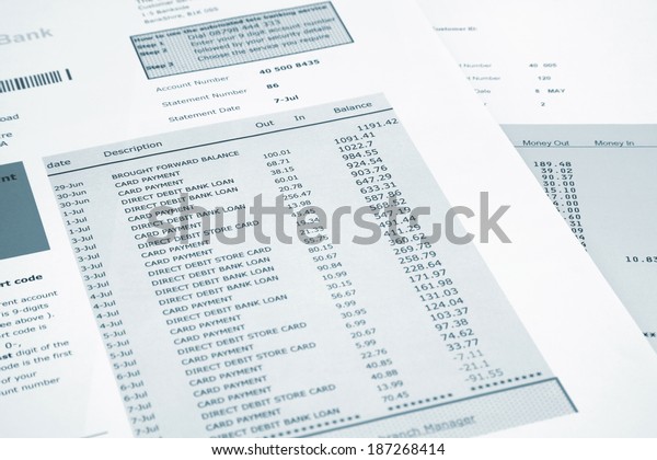 Bank Credit Card Statement Stock Photo (Edit Now) 187268414