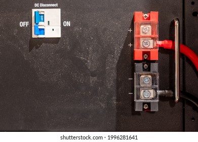 Bank Of Electric Batteries In A Residential House Used For Backup Power Or In Conjunction With Solar Energy Storage