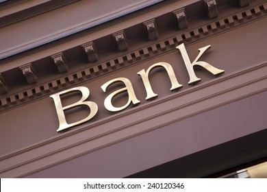 Bank Sign On Branch Facade