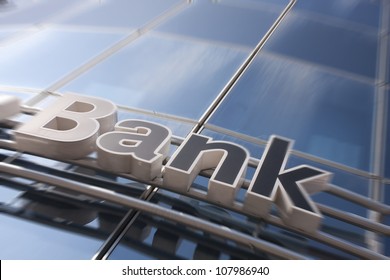 Bank Sign On The Modern Building