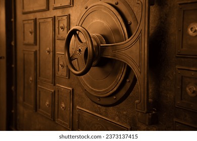 bank vault, bank safe door, concept of reliability and safety