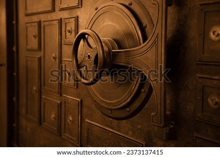 bank vault, bank safe door, concept of reliability and safety
