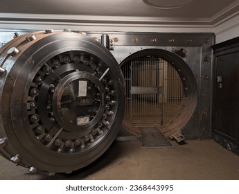 bank vault in a vacant bank