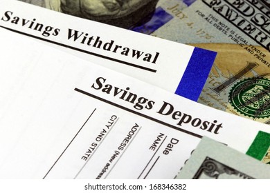 Bank Withdrawal And Deposit Slip From Savings Account