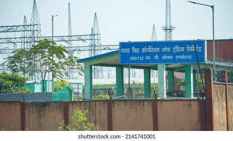 Banka, India - March 14 2022: Power Grid Corporation Station at Banka, Bihar.