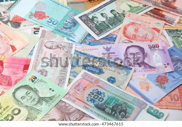 Banknotes Different Countries Aseanasean Economics Community Stock ...