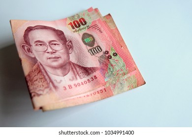 Banknotes of Thai Banknotes are what represent the exchange, Which can be used to pay the legal debt. - Shutterstock ID 1034991400