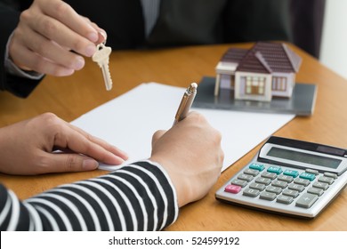 Banks approve loans to buy homes. Real Estate concept - Shutterstock ID 524599192