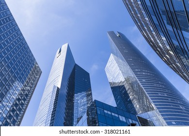 Banks and office buildings in business district