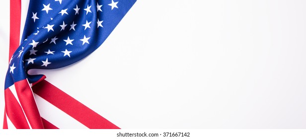  Banner With American  Flag. 