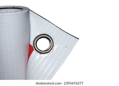 Banner or billboard with a grammatical thickness of 560 grams, type backlite with corners eyelets isolated in white background - Shutterstock ID 2395476577