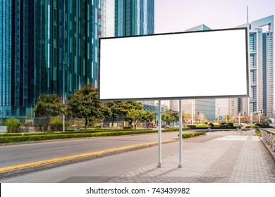 Banner billboard mockup for advertising in city useful for design