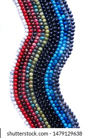 Banner Bright Beads. Beads Background