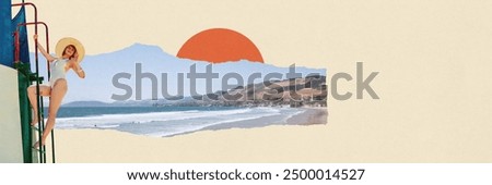 Similar – Image, Stock Photo Bathing ladder on a rock