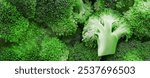 The banner displays a close-up of fresh, vibrant green broccoli florets. The focus is on the intricate texture and details of the broccoli heads, showcasing their natural patterns and fresh appearance