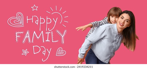 Banner for Happy Family day with beautiful mother and her daughter - Powered by Shutterstock