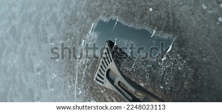 Similar – Image, Stock Photo Heavy snowfall and a smoking chimney