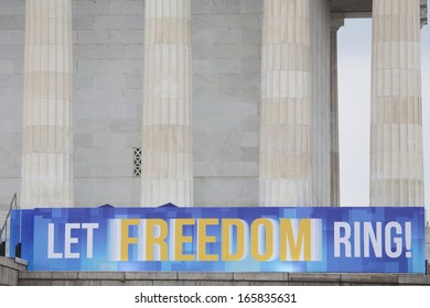 Banner For Let Freedom Ring Anniversary -the Martin Luther King Family Commemorate 50th Anniversary Of MLK's March On Washington On August 28, 2013.