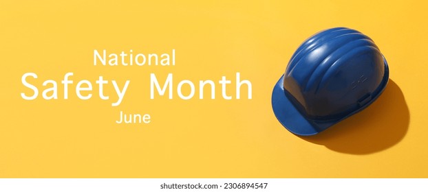 Banner for National Safety Month with hardhat - Powered by Shutterstock