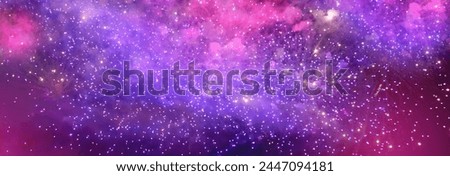 Banner Purple Firework celebrate anniversary happy new year 2024, 4th of july holiday festival. Banner Purple firework night time National holiday. Violet firework New year 2025 festival copy space