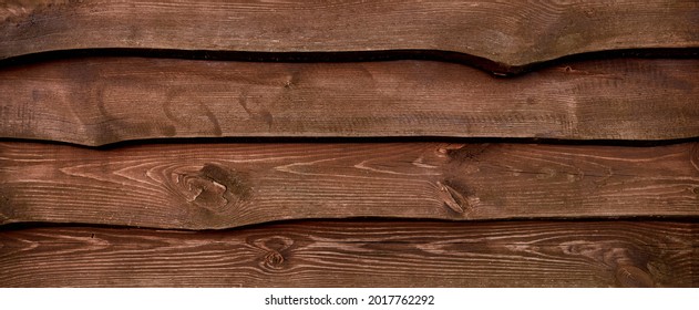 Banner. Raw Wood Wall Background. Brown Wooden Board Fence. Grunge Texture. Flat Lay Mockup Design. Horizontal Line. Countryside Backyard Security Exterior. Scandinavian, Chalet Or Rustic Style. DIY.