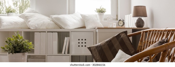 Banner Of White Wooden Sideboard In Cosy Living Room