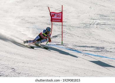 BANSKO, BULGARIA - FEBRUARY 27: Alexis PINTURAULT (FRA) competing in Audi FIS Alpine Ski World Cup Men`s Giant Slalom on February 27, 2021 in Bansko, Bulgaria