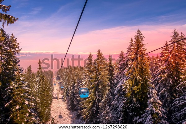 Bansko Bulgaria Winter Ski Resort Pink Stock Photo Edit Now