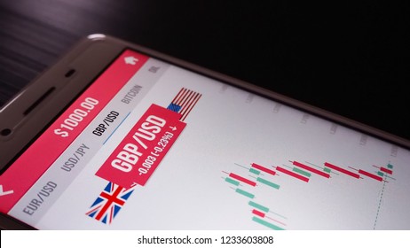 Bantaen, Thailand - November 19, 2018 : Forex Trading On Gbp/usd  At Bantaen, Thailand 