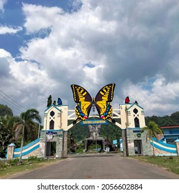 Bantimurung, Maros, Indonesia - October 07, 2021: Bantimurung Nature Park Entrance Gate