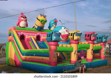 Banyuwangi, INDONESIA - January 13th, 2022 : Giant Balloons Children's Play In A Park.
