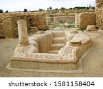 Baptistry basin at the Church of Vitalis in the Roman Ruins of Sufetula
